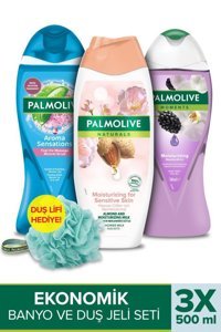Palmolive Massage Karışık Nemlendirici Duş Jeli 3x500 ml
