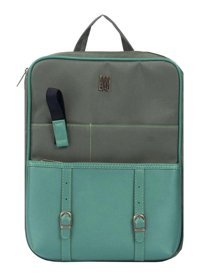 Minbag Aspen Düz Üç Gözlü Polyester 13 inç Sırt Çantası Laptop Çantası Yeşil
