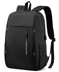 Lukisan Düz Üç Gözlü Polyester 15.6 inç Sırt Çantası Laptop Çantası Siyah