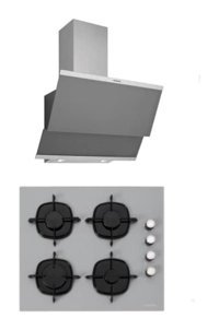 Silverline Cs5335S01-3420 Doğalgazlı Cam Klasik Ankastre Ocak 2'li Ankastre Set Gri