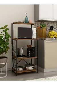 Teknik Ahşap 4 Raflı Çok Amaçlı Dolap Kahverengi 130 x 30 x 60 cm