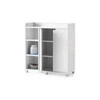 Sivas Gözde Mobilya Dresuar 2 Kapaklı 7 Raflı Çok Amaçlı Dolap Beyaz 72 x 36 x 100 cm