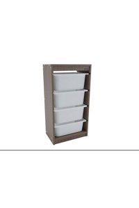 Bienwood Bie-4004 4 Çekmeceli Çok Amaçlı Dolap Kahverengi 77 x 25 x 40 cm