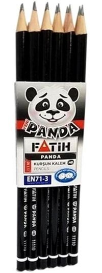 Fatih Panda 5'li Yuvarlak Siyah HB Kurşun Kalem Seti