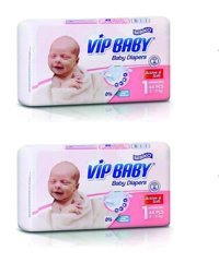Bebiko Vip Baby Active&Soft Yenidoğan Cırtlı Bebek Bezi 2x44 Adet