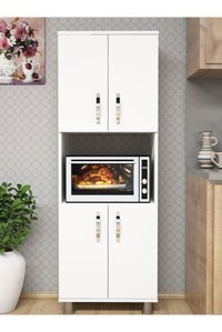 Erahome Lux 4 Kapaklı 5 Raflı Çok Amaçlı Dolap Beyaz 160 x 65 x 35 cm