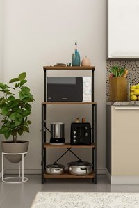 Timeonline 4 Raflı Çok Amaçlı Dolap Kahverengi 132 x 60 x 40 cm