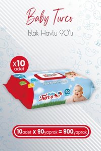 Baby Turco Klasik 90 Yaprak 10'lu Paket Islak Bebek Havlusu