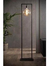 Retrodesign Metal Ayaklı 2 Ayaklı Yuvarlak Lambader Siyah