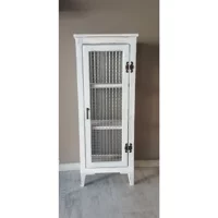 Le Atölye Nostaljik 1 Kapaklı 3 Raflı Çok Amaçlı Dolap Gri 40 x 26 x 132 cm