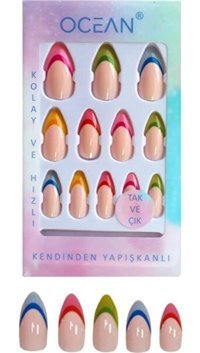 Orzax 872 Çok Renkli 12'li Takma Tırnak