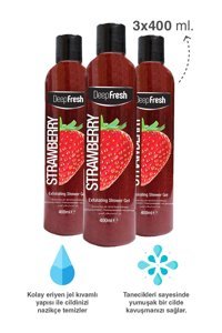 Deep Fresh Çilekli Duş Jeli 3x400 ml