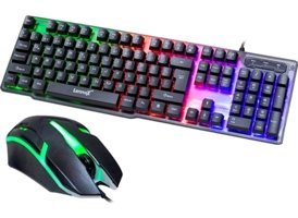 Axya LX-T30 2 Işıklı Siyah Kablolu Klavye Mouse Seti