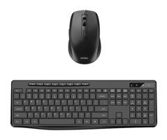 Wiwu KM-01 1600 DPI Sessiz Siyah Kablosuz Klavye Mouse Seti