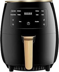 Tignapoo Airfryer 4.5 lt Tek Hazneli Led Ekranlı Yağsız Sıcak Hava Fritözü Siyah