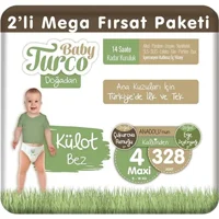 BabyTurco4 Numara Organik Külot Bebek Bezi 328 Adet