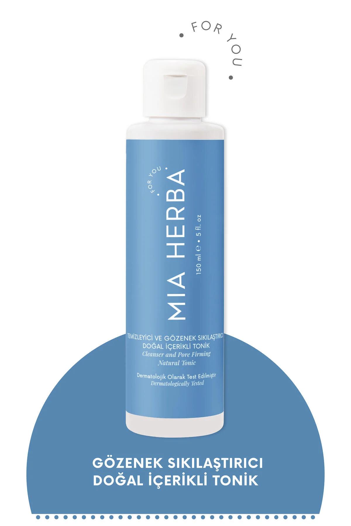 Mia Herba Doğal İçerikli Tüm Ciltler İçin Aha+Bha Gözenek Sıkılaştırıcı Yüz Temizleyici Tonik 150 ml