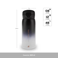 Karaca Skyfall Çelik 500 ml Matara Termos Siyah