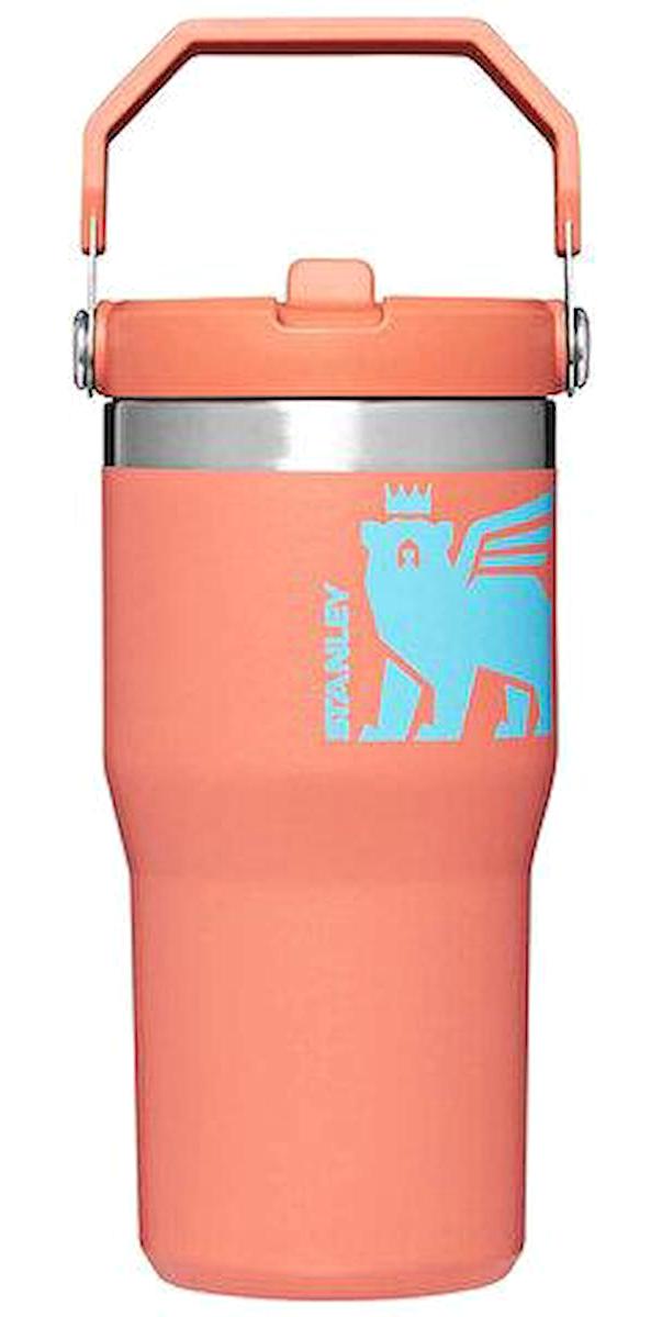 Stanley The IceFlow Flip Straw Tumbler Pipetli Çelik 590 ml Bardak Pipetli Termos Açık Turuncu