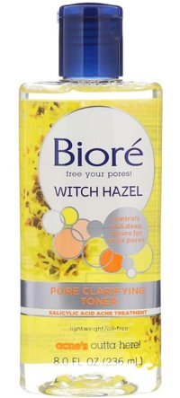 Biore Witch Hazel Tüm Cilt Tipleri İçin Salisilik Asitli Gözenek Sıkılaştırıcı Leke Giderici Yüz Temizleyici Likit Tonik