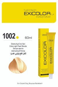 Exicolor 1002 Ekstra Açık İnci Sarısı Krem Saç Boyası 2x60 ml