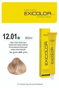Exicolor 12.01 Yoğun Küllü Süper Açıcı Krem Saç Boyası 2x60 ml