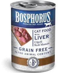 Bosphours Grain Free Ciğerli ve Tavuklu Yetişkin Yaş Kedi Maması 4x415 gr
