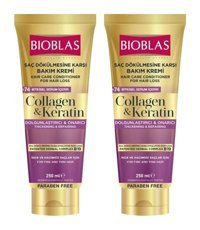 Bioblas Collagen & Keratin Dökülme Karşıtı Kolajen İnce Telli Saçlar İçin Saç Kremi 2 x 250 ml