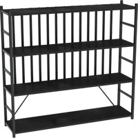 Moonlife 5 Bölmeli 4 Raflı Metal 120 cm Siyah Kitaplık
