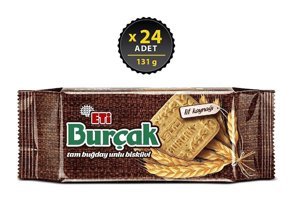 Eti Burçak Tam Buğdaylı Bisküvi 24x131 gr