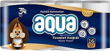 Aqua 3 Katlı 16'lı Rulo Tuvalet Kağıdı