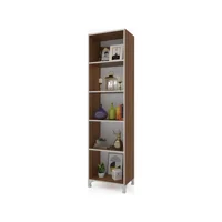 Kenz Life tuğçe 5 Bölmeli 5 Raflı Suntalam 168 cm Ceviz Rengi Kitaplık