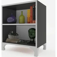 Kenz Life Tuğçe 2 Bölmeli 2 Raflı Suntalam 48 cm Gri Kitaplık