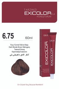 Exicolor 6.75 Koyu Kumral Kahve Akaju Krem Saç Boyası 2x60 ml