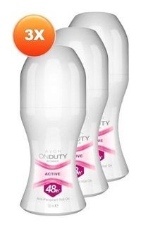 Avon OnDuty Active Roll-On Kadın Deodorant 3x50 ml