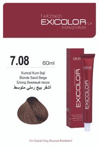 Exicolor 7.08 Kumral Kum Beji Krem Saç Boyası 2x60 ml