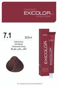 Exicolor 7.1 Küllü Kumral Krem Saç Boyası 2x60 ml