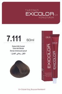 Exicolor 7.111 Ekstra Küllü Kumral Krem Saç Boyası 2x60 ml