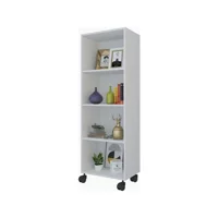 Kenz Life Beril 4 Bölmeli 4 Raflı Suntalam 128 cm Beyaz Kitaplık