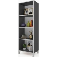 Kenz Life Tuğçe 4 Bölmeli 4 Raflı Suntalam 128 cm Gri Kitaplık