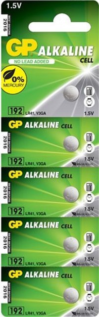 Gp LR41 1.5 V Alkalin Düğme Pil 5'li
