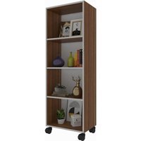 Kenz Life Beril 4 Bölmeli 4 Raflı Suntalam 128 cm Ceviz Rengi Kitaplık
