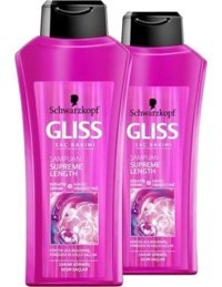 Gliss Supreme Length Onarıcı Tüm Saçlar İçin Sade Standart Unisex Şampuanı 2x525 ml