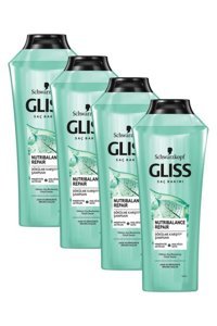 Gliss Nutribalance Repair Saç Dökülmesine Karşı Tüm Saçlar İçin Sade Standart Unisex Şampuanı 4x360 ml