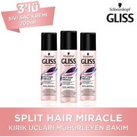 Gliss Split Hair Miracle Onarıcı Tüm Saçlar İçin Sade Kremli Şampuan Standart Unisex Şampuanı 3x200 ml