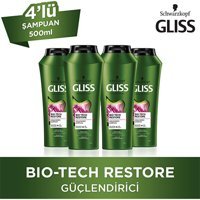 Gliss Bio-Tech Arındırıcı Tüm Saçlar İçin Sade Standart Unisex Şampuanı 4x500 ml