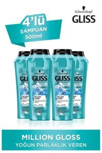 Gliss Million Gloss Parlaklık Tüm Saçlar İçin Sade Standart Unisex Şampuanı 4x500 ml