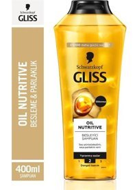 Gliss Oil Nutritive Onarıcı Tüm Saçlar İçin Sade Standart Unisex Şampuanı 2x400 ml