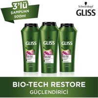 Gliss Bio-Tech Arındırıcı Tüm Saçlar İçin Sade Standart Unisex Şampuanı 3x500 ml