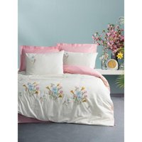 Cotton Box Delbin Pamuk Dört Mevsim 200 x 220 cm Nakışlı Çift Kişilik Nevresim Takımı Pembe